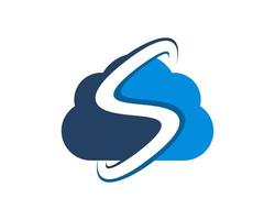 cloud computing met s letter initiaal erin vector