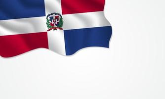 Dominicaanse Republiek vlag zwaaien illustratie met kopie ruimte op geïsoleerde background vector