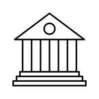 Banklijn zwart pictogram vector