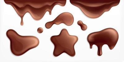 chocoladevlekken realistische set vector
