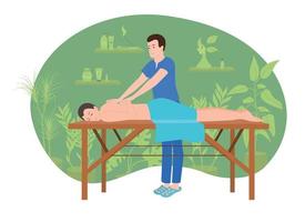 spa massage platte samenstelling vector