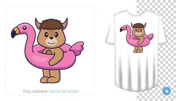 schattig schapen karakter. prints op t-shirts, sweatshirts, hoesjes voor mobiele telefoons, souvenirs. geïsoleerde vectorillustratie op witte achtergrond. vector