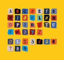 losgeld nota alfabet lettertype afbeelding vector