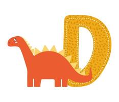 letter d met dinosaurus vector