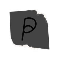 losgeld papier met letter p vector