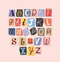 losgeld nota alfabet lettertype ontwerp vector