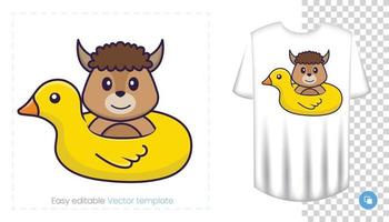 schattig schapen karakter. prints op t-shirts, sweatshirts, hoesjes voor mobiele telefoons, souvenirs. geïsoleerde vectorillustratie op witte achtergrond. vector