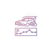 rally evenement gradiënt lineaire vector pictogram. motorsport competitie. uitdaging voor prestaties. controlepunt instellen. dunne lijn kleur symbool. moderne stijlpictogram. vector geïsoleerde overzichtstekening