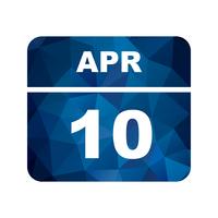 10 april Datum op een eendaagse kalender vector