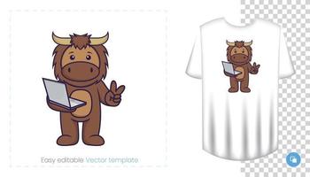 schattig stier mascotte karakter. kan worden gebruikt op stickers, patches, textiel, papier, stof en andere. vector