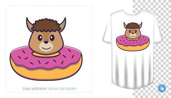 schattig schapen karakter. prints op t-shirts, sweatshirts, hoesjes voor mobiele telefoons, souvenirs. geïsoleerde vectorillustratie op witte achtergrond. vector