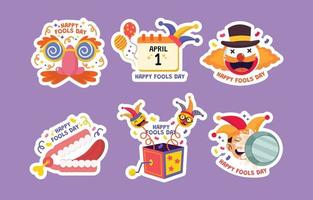 1 april dwazen sticker collectie vector