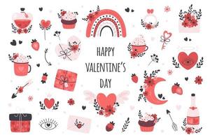 Valentijnsdag en romantische elementen collectie. liefde, bruiloft, valentijnsdag