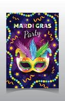 kleurrijke mardi gras poster sjabloon vector