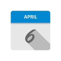 6 april Datum op een eendaagse kalender vector