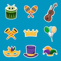 carnaval pictogram sticker vector