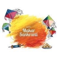 gelukkig makar sankranti kerstkaart india festival ontwerp vector