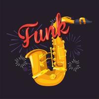 funk en saxofoon instrument vector ontwerp