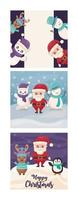 vrolijke kerst cartoons vector ontwerp