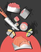 oosters menu sushi vector