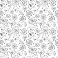 vintage bloemen naadloos patroon in hand getrokken stijl vector