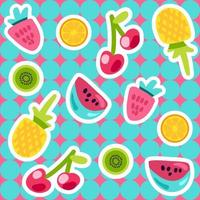 vector zomerfruit patroon in cartoon-stijl