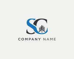 sc gebouw logo ontwerpsjabloon vector