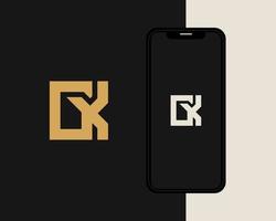 letters g en k of gk lijn logo-ontwerp. lineair minimaal stijlvol embleem. luxe elegant vectorelement. premium bedrijfslogo. grafisch alfabetsymbool voor bedrijfsidentiteit vector