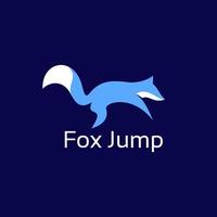 platte eenvoudige moderne fox jump logo-ontwerpen inspiratie vector