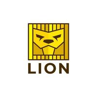 luxe vierkante leeuwenkop modern logo-ontwerp vector