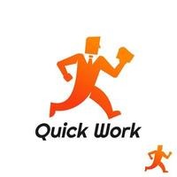 run man kantoor logo ontwerp vector