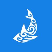 abstract haai tribal tattoo logo ontwerp