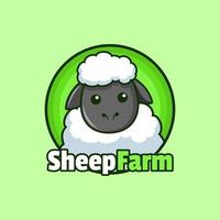 schattige cartoon schapen logo ontwerp vector