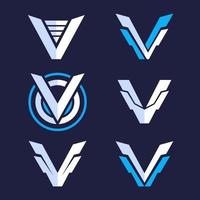 set van letter v monogram logo-ontwerp vector