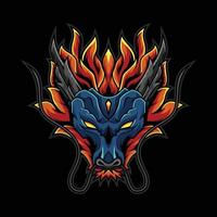 draak vuur hoofd logo afbeelding vector