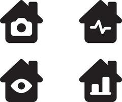 huis icon set vector