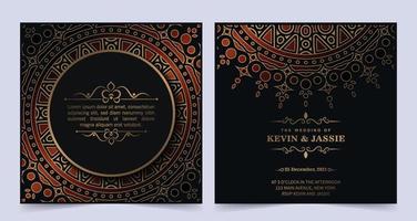 elegant mandala bruiloft uitnodiging kaartsjabloon ontwerp vector