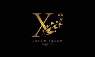 vector beginletter x bloei typografie logo ontwerp