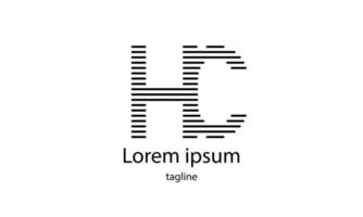 vector beginletter hc eenvoudig typhografie logo-ontwerp