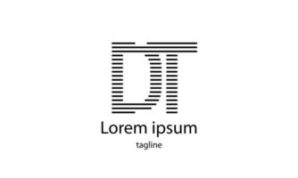 vector letter eerste dt eenvoudig typhografie logo ontwerp