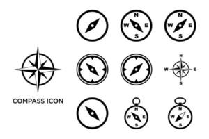 kompas pictogrammenset vector ontwerpsjabloon