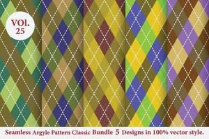 argyle klassieke patroon vector bundel 5 ontwerpen traditionele, stof textuur achtergrond