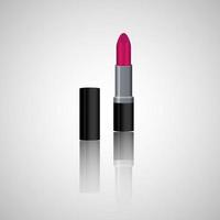 realistische roze lippenstift met reflectie. make-up accessoire. mode cosmetica vectorillustratie. ontwerp voor schoonheidssalons, cosmeticawinkels, websites, glamourcatalogi, banners, enz. vector