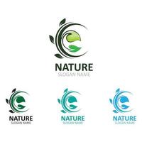 natuur logo afbeelding groene tropische bladeren illustratie ontwerp vector