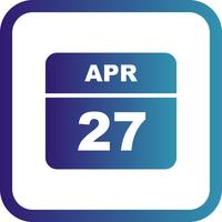 27 april Datum op een eendaagse kalender vector