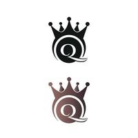 luxe kroon letterteken q brief logo vector sjabloon