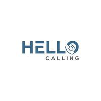 hallo bellen logo woordmerk ontwerp gratis vector