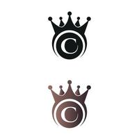 luxe kroon letterteken c brief logo vector sjabloon