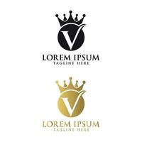 koninklijke luxe letter v logo ontwerp sjabloon vector