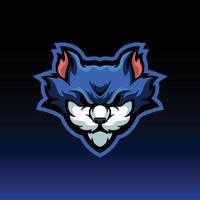 mascotte blauwe kat vector